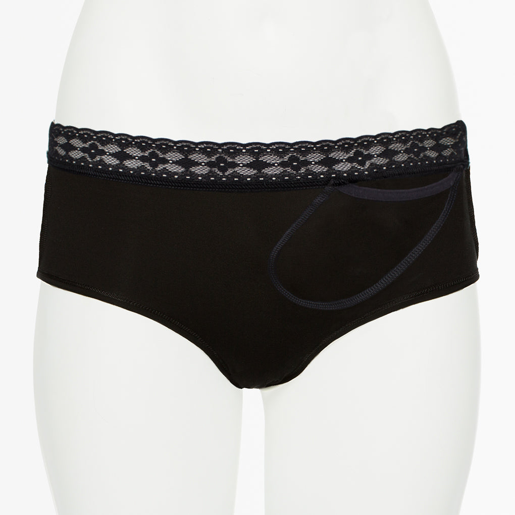 Ruby Limes insulin pump panty Black Briolette with lace inside